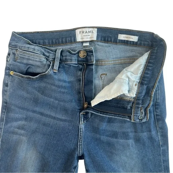 Frame Le High Rise Skinny Jeans Size 29 Medium Wash - Picture 5 of 13